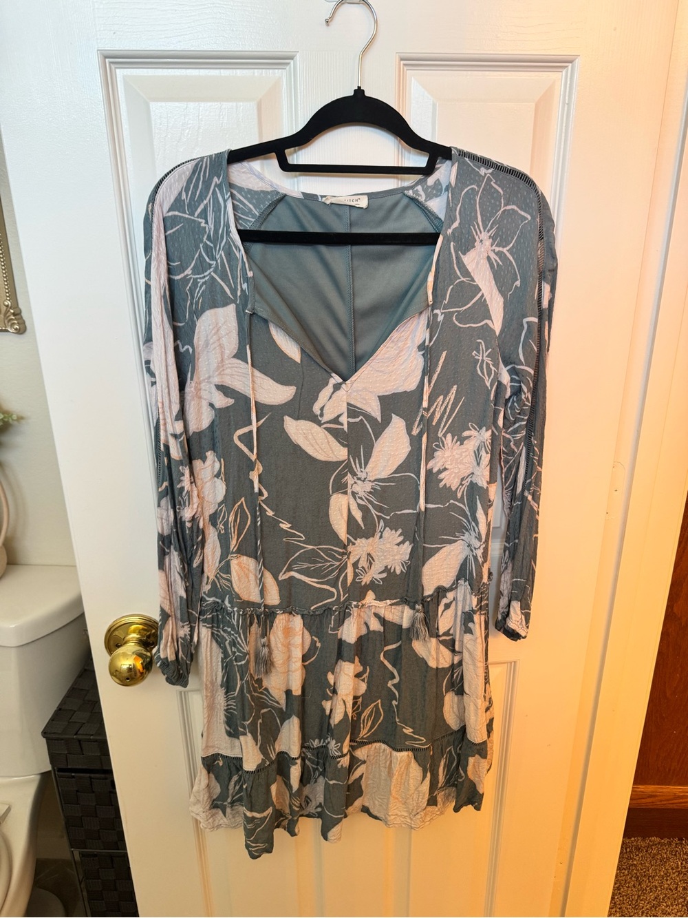 lovestitch Slate Blue Top with Crew Neck